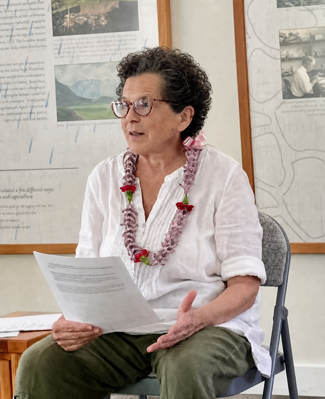 Amy Nanette Glin reading her work at an event